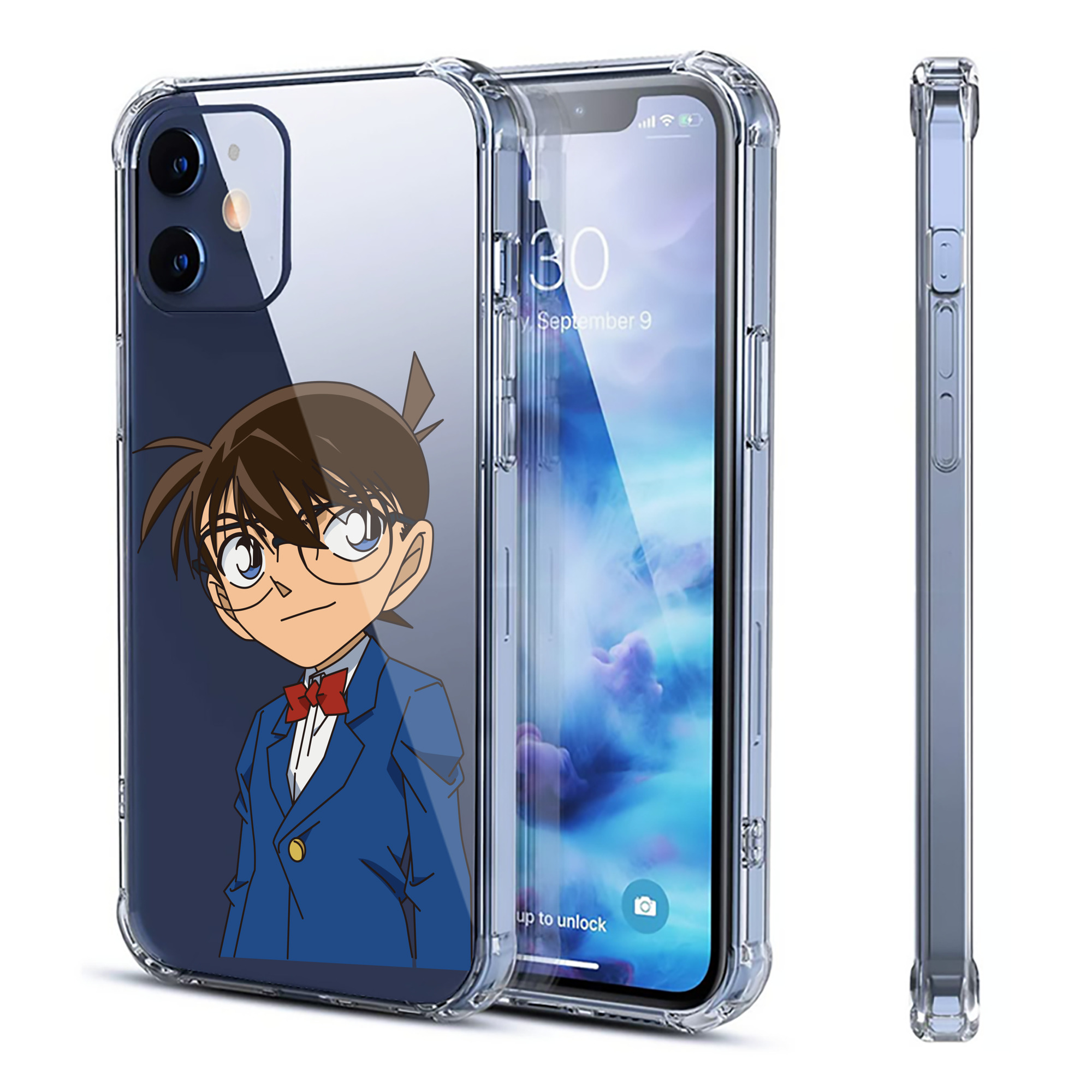 （画像用） 名探偵コナン 江戸川 コナン Detective Conan Conan Edogawa 【iPhone 12シリーズ対応】透明スマホケース（クリアソフトケース）